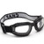 Fold-Up Motorcycle Goggles featuring black frame, clear UV400 lenses, and adjustable stretch band