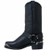 Snoot toe detail on Dingo Men's Black Harness Boots with Eagle Tips DI19053