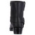 Ankle-high black cowhide biker riding boots featuring a classic harness strap, signature dog leash hardware, and side zipper