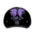Daytona half motorcycle helmet in gloss black with custom purple butterfly graphics and low profile shorty shell
