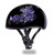 Daytona DOT-approved half-shell motorcycle helmet featuring vibrant purple butterfly and floral graphics on a high-gloss black finish