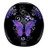 Top view of Daytona Purple Butterfly helmet highlighting smooth contours and glossy finish