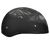 Daytona skull and crossbones half motorcycle helmet featuring custom piston skull graphics on a flat matte black shorty shell