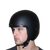 Side view of Daytona matte black 3/4 helmet showcasing sleek lines and adjustable chin strap