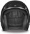 front view of Daytona Helmets Retro Black Metal Flake helmet wide eye port, low-profile design, and removable bubble visor