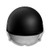 front view of Daytona Skull Cap half helmet highlighting wide eye port, low-profile design, and retractable inner smoke shield