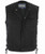 Collarless Black Denim Club Vest, Side Lace Collarless Black Denim Club Vest, Side Lace