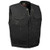 Men's Black Denim Motorcycle Vest: Collarless Club Zip-Up Men's Black Denim Motorcycle Vest: Collarless Club Zip-Up