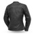 Women’s café racer leather jacket back, perforated action back ventilation with lightweight cowhide