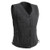Ladies Classic Black Denim Motorcycle Vest with side laces and concealed carry pockets