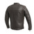 Rear view of First MFG Crusader Brown Retro Motorcycle Jacket with clean back panel for patches