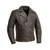 First MFG Vintage Brown Leather Motorcycle Jacket with distressed finish and classic biker design