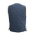 Rear view of First MFG Co. Gambler Blue Denim Biker Vest with single panel back for motorcycle patches
