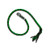 Green and black leather motorcycle get-back whip with braided design and quick-release buckle