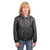 Kids Classic Leather Bomber Jacket – Black Milwaukee Leather with Ribbed Knit Trim Kids Classic Leather Bomber Jacket – Black Milwaukee Leather with Ribbed Knit Trim