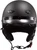 front view of LS2 matte black bagger half helmet highlighting wide eye port, removable neck skirt