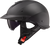 LS2 Rebellion half motorcycle helmet in matte black with clear drop down sun shield
