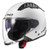 LS2 White Copter open face motorcycle helmet with flip-up clear visor and internal drop-down sun shield