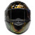 front view of LS2 Snake Bite full face helmet highlighting wide eye port, chameleon snake graphic, and integrated sun shield