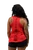 Women’s red Ace bling tank top featuring glitter rhinestone artwork, lightweight breathable fabric, and fitted summer biker lifestyle style