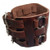 70's  Style Brown Studded Leather Wide Watch Band