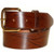 USA-made full-grain oil-tanned brown leather belt with snap-off buckle