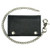 American Made Black Leather Biker Chain Wallets: Larger Tri-Fold