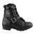 Waterproof Milwaukee Leather men's lace-up black leather motorcycle boots with side zipper