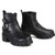 Milwaukee ladies Siren studded motorcycle boots featuring cap toe design and adjustable side straps