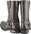 Heel view of Milwaukee Leather brown motorcycle harness boots highlighting sturdy build and buckle strap Heel view of Milwaukee Leather brown motorcycle harness boots highlighting sturdy build and buckle strap