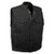 Men's Zipper Black Denim Motorcycle Vest with Concealed Carry Pockets