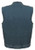 Rear view of Milwaukee Leather Concealed Carry Blue Denim Motorcycle Vest with clean back panel for club patches