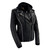 Milwaukee Leather ladies rhinestone studded motorcycle jacket in black cowhide with hoodie and subtle sparkle