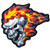 Lethal Threat Skull Head Flaming Biker Patch