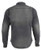 rear view of Milwaukee black denim Kevlar armored motorcycle shirt with optional back pad slot