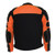 Rear of Milwaukee Leather Orange & Black Armored Mesh Motorcycle Jacket with reflective piping for visibility