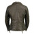 ladies milwaukee leather biker fashion jacket with lace-up back and zip pockets