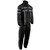 Reflective Black Nylon Motorcycle Rain Gear Suit with reflective chest, arms, and back stripes