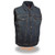 Milwaukee Leather DM1331 Men's Blue Denim Motorcycle Vest front view – snap front closure, shirt style collar, two chest pockets