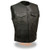 Collarless Leather Motorcycle Club Vest, Milwaukee Leather