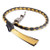 Black and gold motorcycle get back whip braided leather