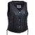 Unik Ladies Side Lace Leather Motorcycle Vest with Four-Snap Front and Soft Black Leather
