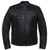 Men's Leather Motorcycle Jacket - Black Racer, Euro Collar