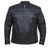 mens gray stripe leather motorcycle jacket with concealed carry pocket