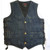Kids Blue Denim Motorcycle Vest, Side Lace - Classic Biker Style