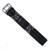 USA-made black cowhide leather watch band featuring chrome skull and crossbones emblems USA-made black cowhide leather watch band featuring chrome skull and crossbones emblems