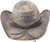 Close-up of tie-back band with concho detail on Bullhide Distressed Straw Cowboy Ha
