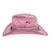 Side View of Pink Straw Western Hat with Rhinestone Embellished Band