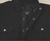 Unik men’s black denim motorcycle armored shirt – close-up of snap-down collar with Kevlar lining
