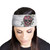 Milwaukee Floral Skull Rhinestone Biker Headband